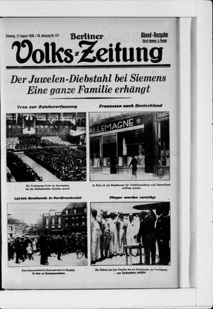 Berliner Volkszeitung on Aug 12, 1930