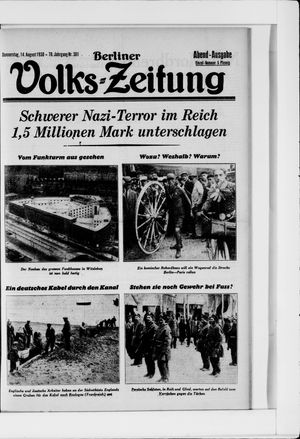 Berliner Volkszeitung on Aug 14, 1930
