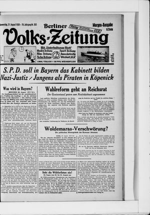 Berliner Volkszeitung vom 21.08.1930