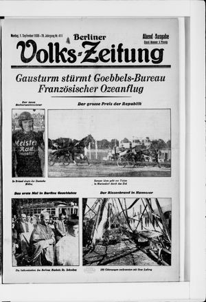 Berliner Volkszeitung vom 01.09.1930