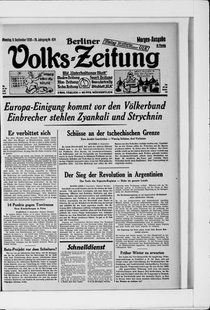Berliner Volkszeitung vom 09.09.1930