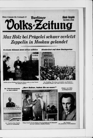 Berliner Volkszeitung vom 10.09.1930