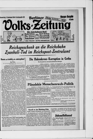 Berliner Volkszeitung on Sep 11, 1930