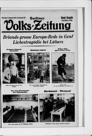 Berliner Volkszeitung vom 11.09.1930