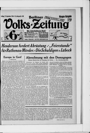 Berliner Volkszeitung vom 12.09.1930