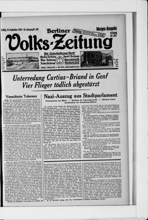 Berliner Volkszeitung vom 19.09.1930