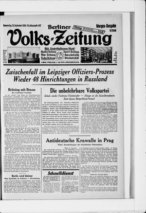 Berliner Volkszeitung vom 25.09.1930
