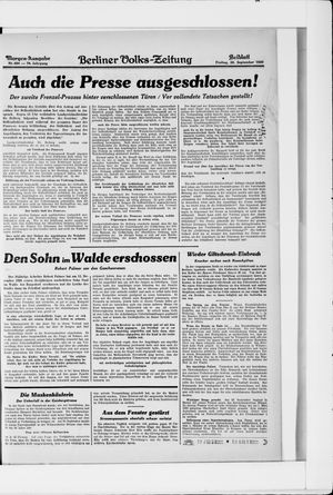 Berliner Volkszeitung vom 26.09.1930
