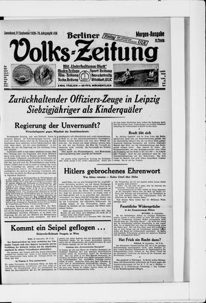 Berliner Volkszeitung vom 27.09.1930