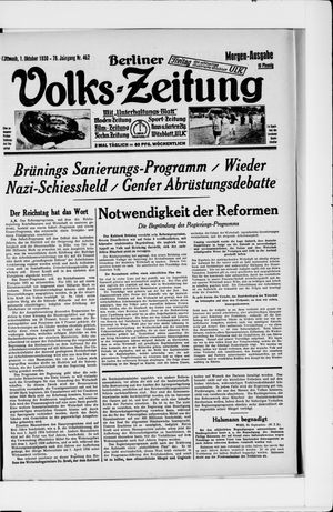 Berliner Volkszeitung vom 01.10.1930