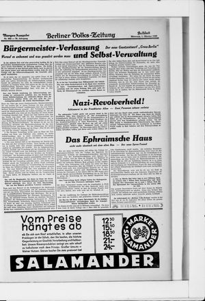Berliner Volkszeitung vom 01.10.1930