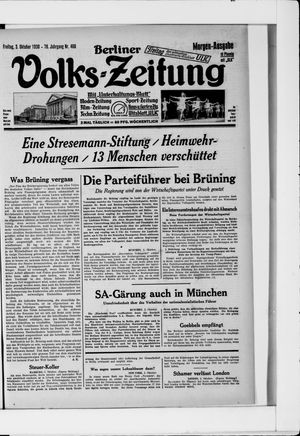Berliner Volkszeitung vom 03.10.1930