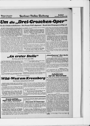 Berliner Volkszeitung vom 18.10.1930