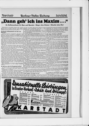 Berliner Volkszeitung vom 19.10.1930