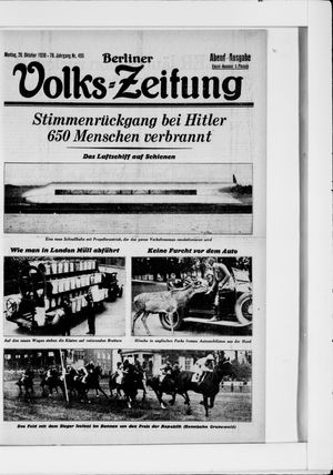 Berliner Volkszeitung vom 20.10.1930