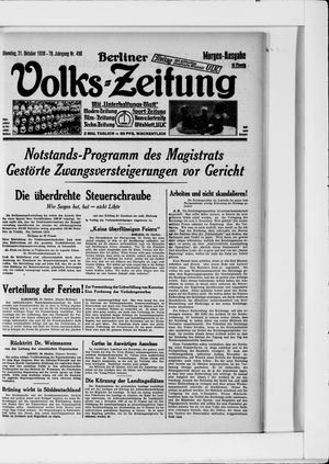 Berliner Volkszeitung vom 21.10.1930