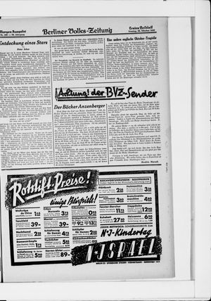 Berliner Volkszeitung vom 26.10.1930