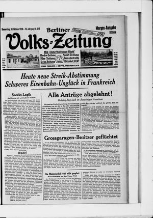 Berliner Volkszeitung on Oct 30, 1930