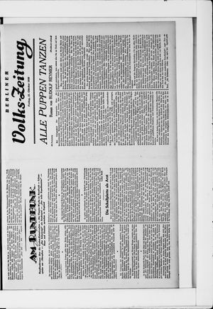Berliner Volkszeitung vom 31.10.1930