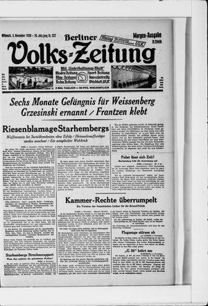 Berliner Volkszeitung on Nov 5, 1930