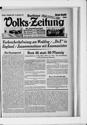 Berliner Volkszeitung vom 11.11.1930