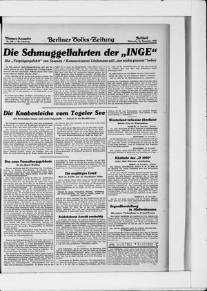 Berliner Volkszeitung on Nov 19, 1930