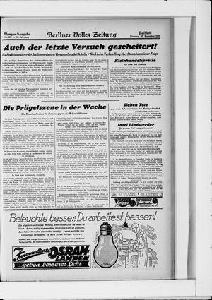 Berliner Volkszeitung vom 25.11.1930