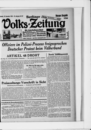 Berliner Volkszeitung vom 26.11.1930