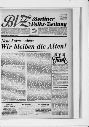 Berliner Volkszeitung vom 27.11.1930