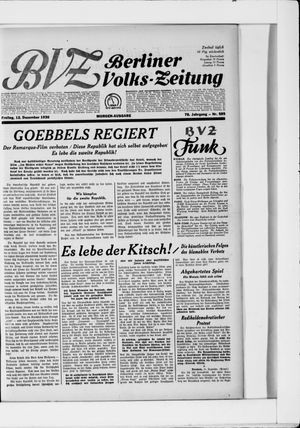 Berliner Volkszeitung vom 12.12.1930