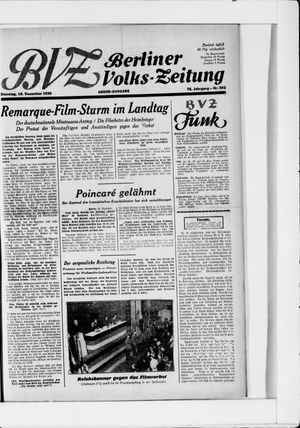 Berliner Volkszeitung vom 16.12.1930