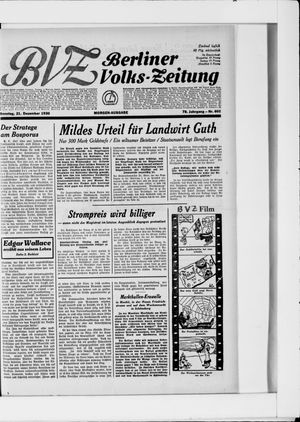 Berliner Volkszeitung vom 21.12.1930