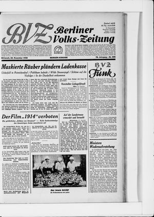 Berliner Volkszeitung vom 24.12.1930