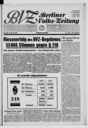 Berliner Volkszeitung vom 12.04.1931