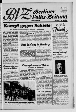 Berliner Volks-Zeitung vom 25.04.1931