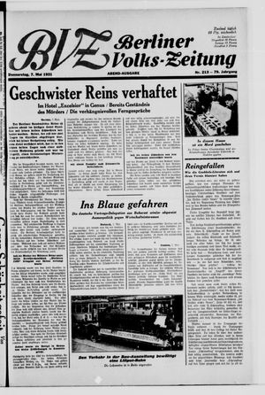 Berliner Volks-Zeitung vom 07.05.1931