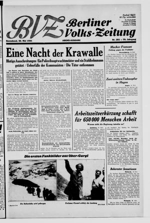 Berliner Volkszeitung vom 30.05.1931