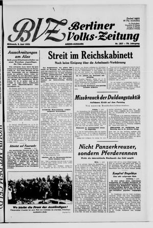Berliner Volkszeitung on Jun 3, 1931