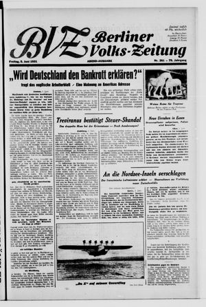 Berliner Volkszeitung vom 05.06.1931