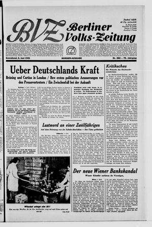Berliner Volkszeitung on Jun 6, 1931