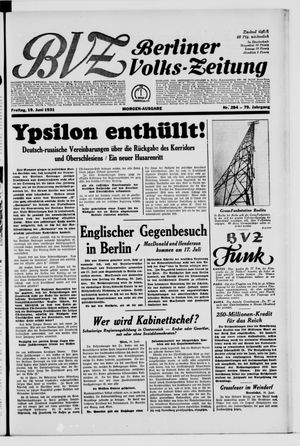 Berliner Volkszeitung vom 19.06.1931