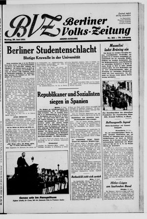 Berliner Volkszeitung vom 29.06.1931