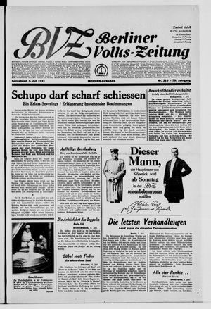 Berliner Volkszeitung vom 04.07.1931