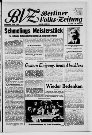 Berliner Volkszeitung vom 04.07.1931