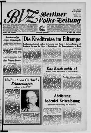 Berliner Volkszeitung on Jul 10, 1931