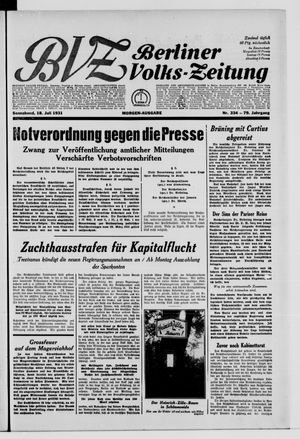 Berliner Volks-Zeitung vom 18.07.1931