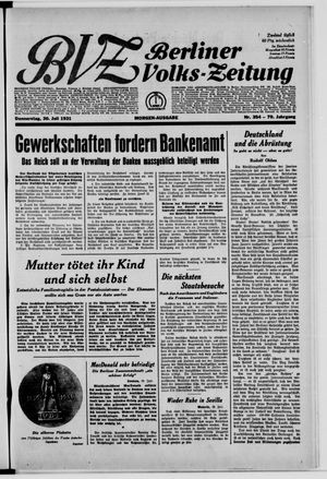 Berliner Volkszeitung vom 30.07.1931