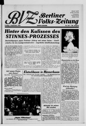 Berliner Volkszeitung vom 04.09.1931
