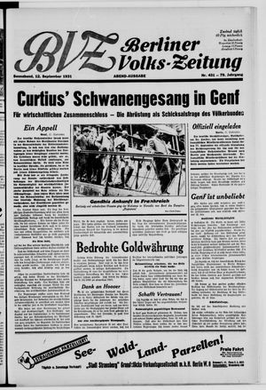Berliner Volkszeitung vom 12.09.1931