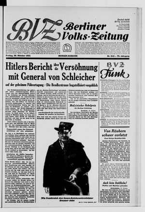Berliner Volkszeitung vom 30.10.1931